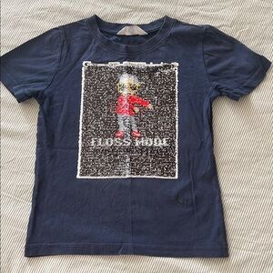 H&M Kids Navy Blue Sequin Graphic Tee